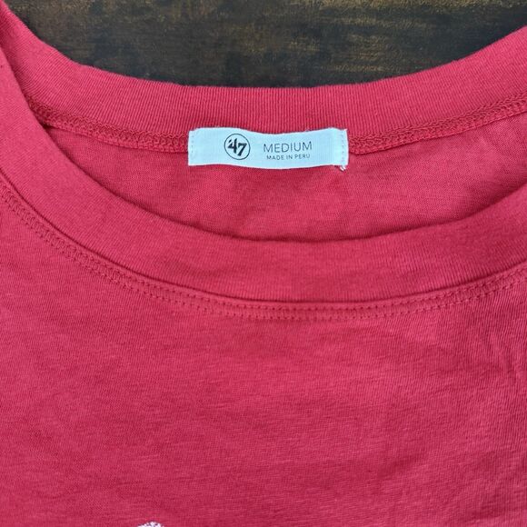 Atlanta Falcons 47 Oversized relaxed Racer Red T-Shirt Women's Medium NFL NWT - Picture 4 of 12